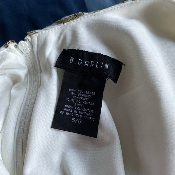 Formal White Dress with Gold Sequin Design, worn only three times - Picture 4 of 6